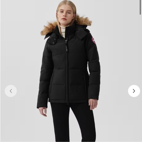 NEW Canada Goose Chelsea Parka Black Jacket with Heritage Real Fur Trim size S